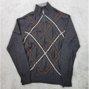 Buckle Sweater Mens Large Slim Quarter 1/4 Zip Sweatshirt BKE Harlequin Adult L